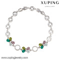 74341 bracelets archets simples professionnels CZ bracelet coloré en rhodium